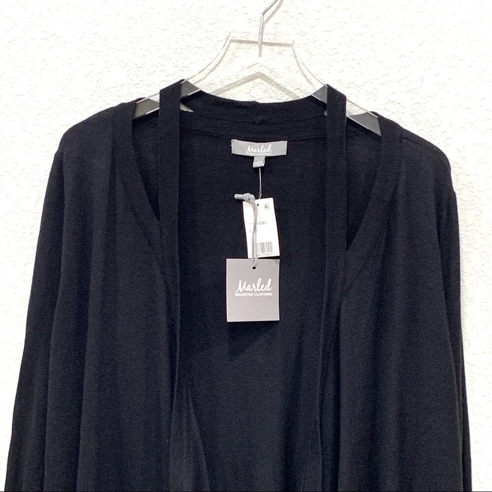 Marled Reunited Hi-Low Cut Out‎ Neck Black Cardigan - Picture 8 of 8